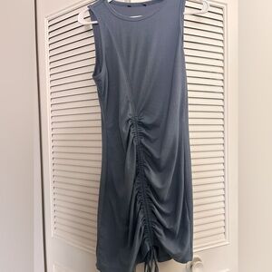 Ruched Sleeveless Dress in Blue